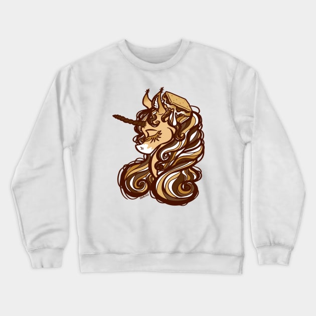 S'mores Unicorn Crewneck Sweatshirt by Jan Grackle